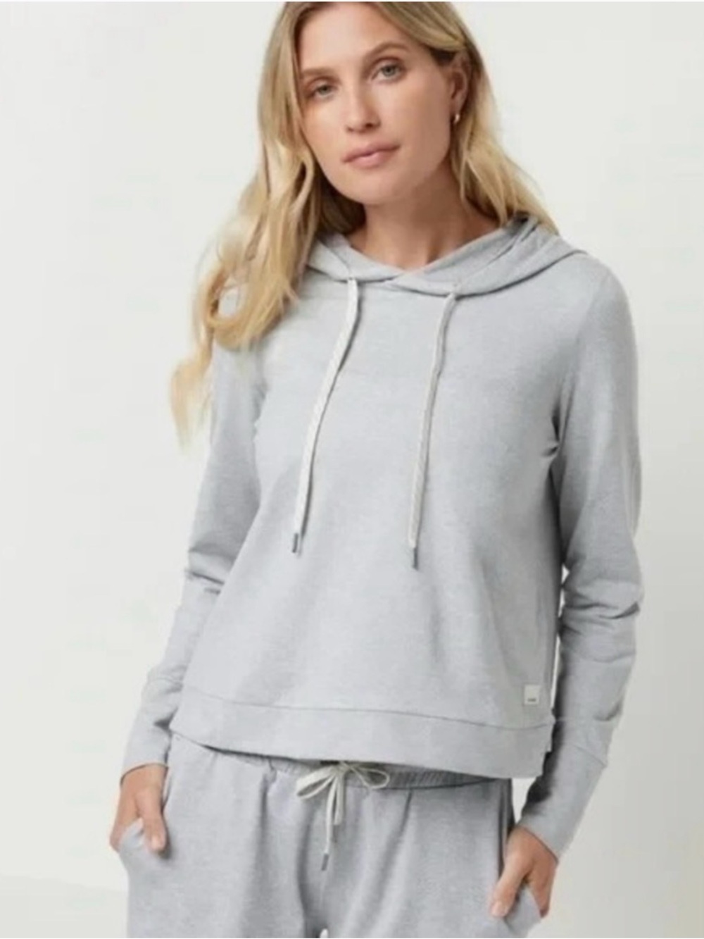 Vuori Heather Gray Lightweight Hooded Pullover
